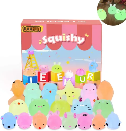 Vista 9 de 30 piezas de juguetes esponjosos Kawaii, juguetes blandos Mochi para niños, recuerdos de fiesta, mini juguetes esponjosos para aliviar el estrés