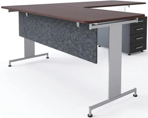 Vista 8 de OBEX Modesty Desk - Pantalla acústica de privacidad de PET, panel absorbente de sonido, ideal para recepción, mesa de estudiante u oficina