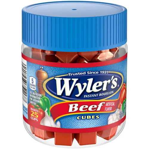 Vista 5 de Wyler's Cubos de caldo instantáneo de carne de res (tarro de 3.25 onzas)