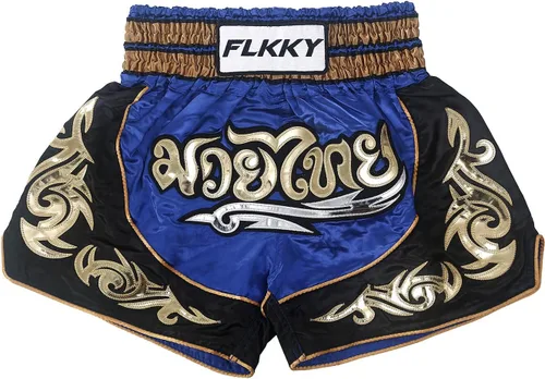 Vista 4 de FLKKY Muay Thai - Pantalones cortos de boxeo para hombres y mujeres de alto grado para artes marciales, entrenamiento de gimnasio, pantalones cortos