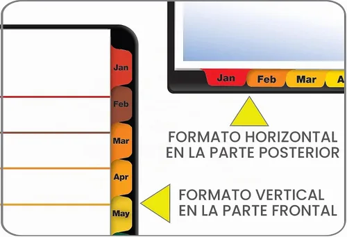 Vista 4 de Cardinal OneStep - Separadores de carpeta, 12 pestañas mensuales, tabla de contenido personalizable, pestañas multicolor reversibles, 1 juego