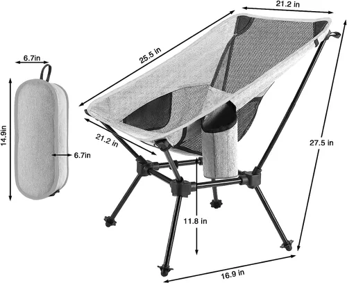 Vista 3 de Fishing Chairs, Camping Chair Outdoor Ultralight Compact Portable Folding Backpacking Chairs Cationic Fabric for Beach Outdoor Picnic Travel Fishing
