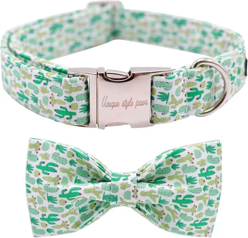 Vista 7 de Unique style paws - Collar con lazo de pera de algodón para perros, collar de verano ajustable para perros pequeños, medianos y grandes - XS