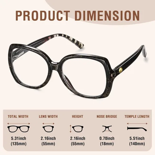 Vista 4 de Gafas de lectura bifocales para mujer, ojo de gato, bloqueo de luz azul, lector de computadora, parte superior transparente, sin transición