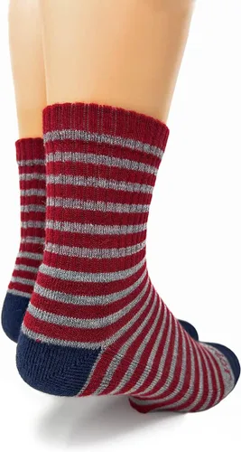 Vista 3 de Warrior Alpaca Socks - Comodidad acolchada retro mini-raya cuarto de cuello redondo para adultos - Unisex