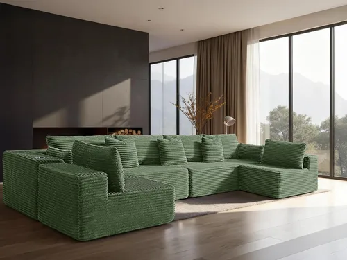 Vista 100 de Sofá modular de gran tamaño de 108 pulgadas, cómodo sofá deshuesado en forma de U para sala de estar, asientos extra profundos, sin montaje, sofá