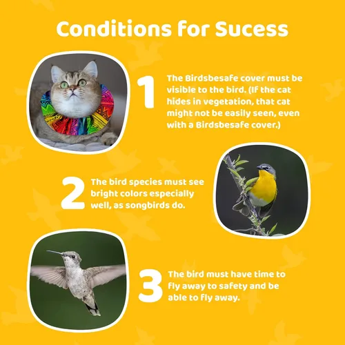 Vista 9 de Birdsbesafe® Funda para collar de gato para pájaros, collar de gato con advertencia de pájaros, científicamente probado para ayudar a evitar que tu