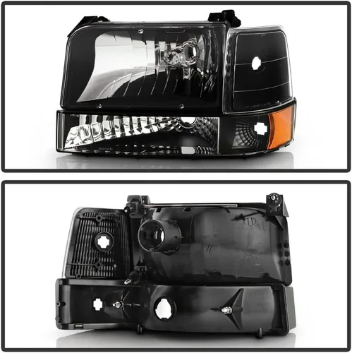Vista 2 de ACANII - Para faros delanteros Ford Bronco F150 F250 F350 1992-1996 + luces de esquina de señal de parachoques par conductor + lado del pasajero