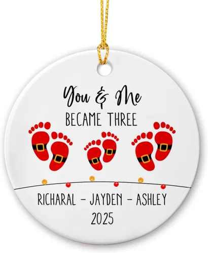 Vista 18 de Adorno de artista personalizado 2025 para árbol de Navidad, adornos de cerámica de dibujo personalizado, regalos de Navidad para pintores