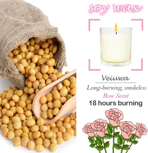Vista 3 de 12 velas de soja de 6 onzas, juego de velas aromáticas a granel con aroma a rosa, velas de aromaterapia, velas perfumadas para aliviar el estrés