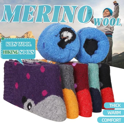 Vista 3 de Eocom 6 pares de calcetines de invierno cálidos de lana para niños y niñas