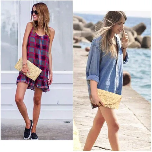 Vista 5 de Bolso de playa de verano para mujer, bolso de mano con asa superior, bolso de viaje de gran capacidad, bolso de mano tejido a mano, bolso grande