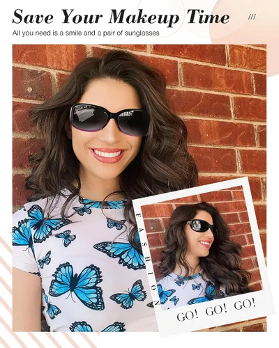 Vista 6 de LVIOE - Lentes de sol polarizadas para mujer, decoración de mariposa a la moda, para conducir y pescar, protección UV LS022