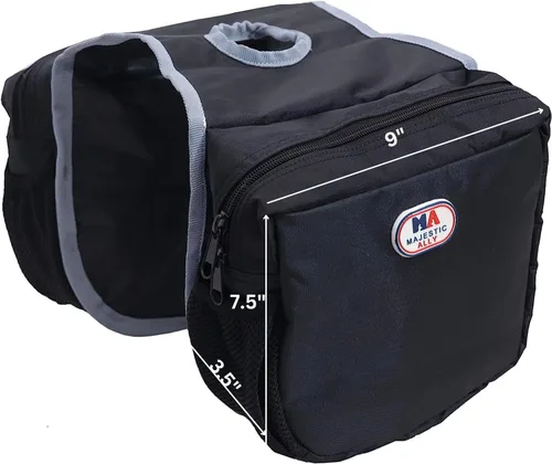 Vista 2 de Majestic Ally Bolsa de Cuerno Económica Aislada para Silla de Montar Western para Montar a Caballo con Prácticos Bolsillos de Malla