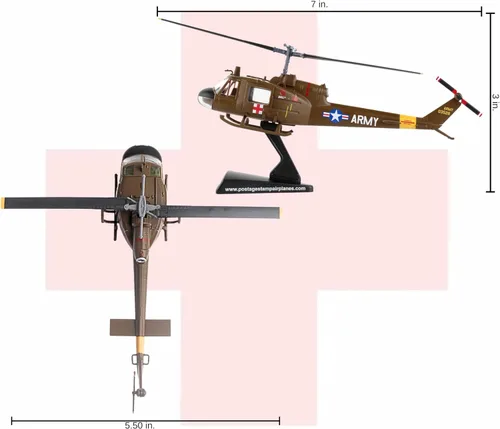 Vista 7 de Daron Worldwide Trading Sello postal UH-1 Huey MEDEVAC Vehículo del Ejército de EE. UU. (Escala 1/87)