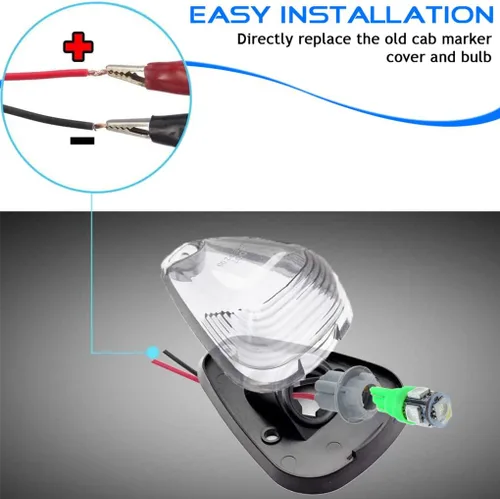 Vista 4 de Luces marcadoras transparentes para cabina de techo con 168 bombillas LED verdes, repuesto para Ford Serie F 1999-2016 Super Duty camiones y SUV