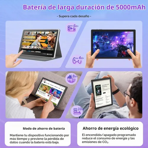Vista 6 de Tablet Android de 10.1 pulgadas con funda, Android 15 tabletas para adultos, Octa-Core, 8 GB de RAM 64 GB ROM, 1 TB expandible, WiFi 6, GPS, cámara