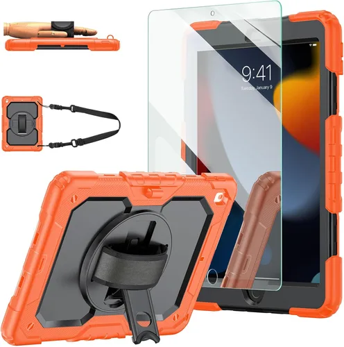 Vista 11 de Funda para iPad de 9ª/8ª/7ª generación, funda para iPad 10.2 2021/2020/2019, [a prueba de niños] ambison funda protectora de cuerpo completo