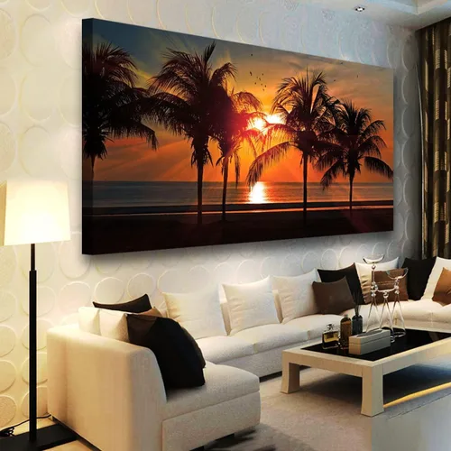 Vista 32 de Cuadros de Lienzo de la Costa de la Playa Arte de Pared para Sala de Estar Oficina Dormitorio Decoración de Pared, Impresiones de Arte de Pared