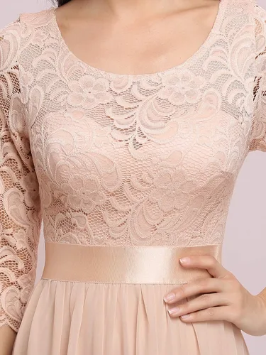 Vista 5 de Ever-Pretty - Vestido largo elegante para dama de honor con cintura imperio manga de 34 07412