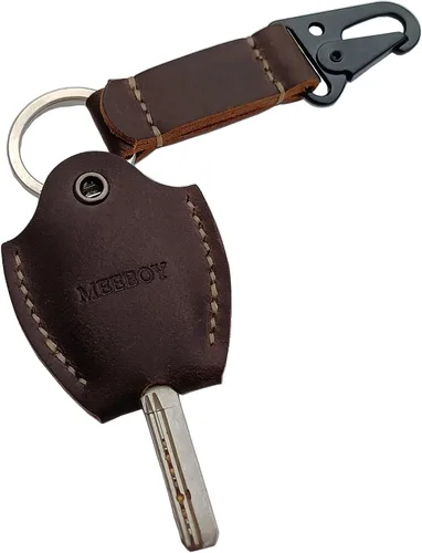 Vista 11 de Funda de cuero hecha a mano para llave de coche para llave rota Funda para llave de coche para hombres y mujeres (Negro)