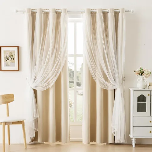 Vista 15 de Anytime Cortinas opacas y transparentes con ojales sólidos en la parte