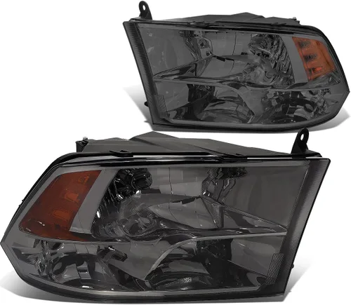 Vista 8 de DNA Motoring HL-OH-DR09QUA-BK-CL1 Reemplazo de faros delanteros de carcasa negra compatible con 10-18 Ram 1500-5500, compatible con modelos de faros