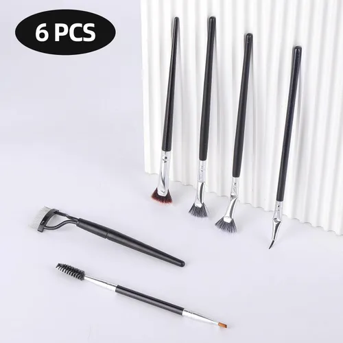 Vista 6 de Paquete de 6 peines para pestañas y cejas, cepillo de rímel de doble punta y herramienta separadora de pestañas para extensiones de pestañas
