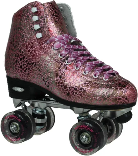 Vista 3 de Epic Skates Sparkle - Patines cuádruples de caña alta