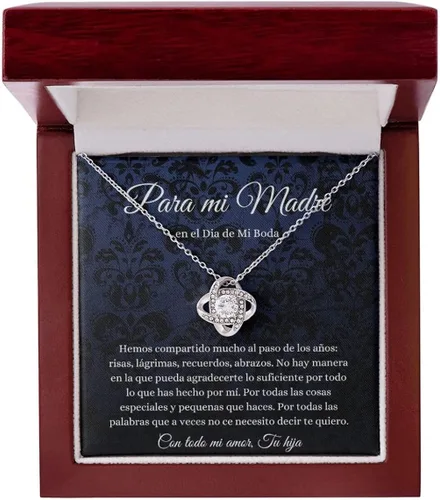 Vista 3 de Para mi mamá el día de mi boda, regalo para mamá de Novia, collar de madre, joyería para mamá, regalo de madre de la novia, hija