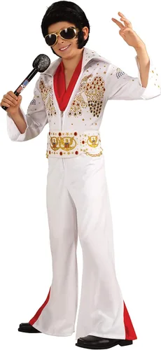 Vista 2 de Rubies - Disfraz de Elvis de lujo para niños, Blanco