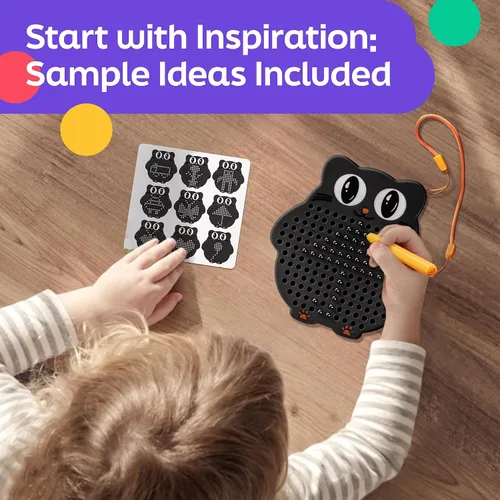 Vista 5 de AYNAT FUN Tablero de dibujo magnético para niños y niños pequeños con cuentas y lápiz óptico magnético, juguete de viaje magnético para actividades