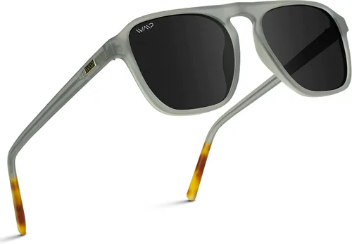 Vista 17 de wearme Pro - Lentes de sol polarizados, estilo aviador moderno, con un puente, cuadrados, para hombre Lente tintada negra/roja