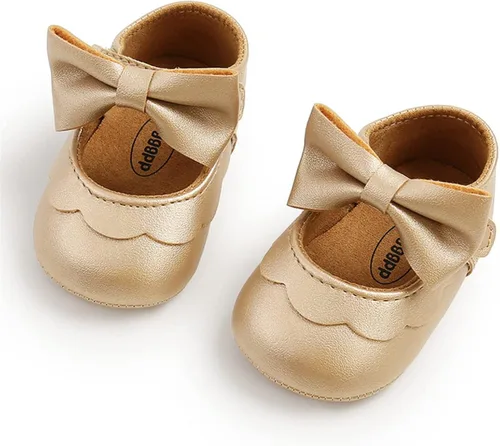 Vista 5 de Timatego Zapatos planos Mary Jane para bebé, suela suave, antideslizantes, para bebés, primeros pasos, boda, vestido de princesa, zapatos de cuna