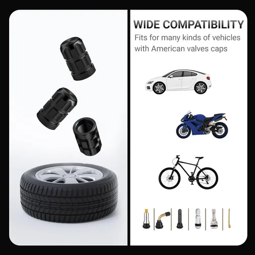 Vista 5 de Aluminum Tire Valve Stem Caps for Mercedes Benz GLA 2014-2020, Anti-Rust Tires Air Valve Cap Stem Covers Corrosion-Resistant Automotive Exterior