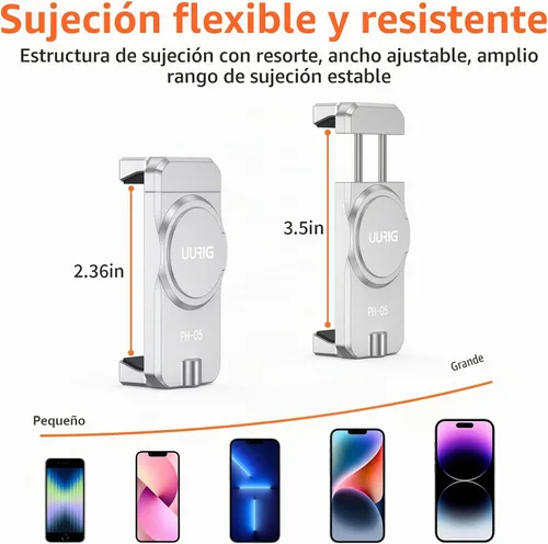 Vista 2 de UURIG - Abrazadera magnética para teléfono celular DJI OM, soporte de trípode de teléfono, cardanes de mano soporte magnético para DJI OSMO Mobile