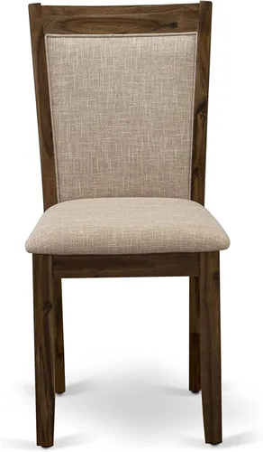 Vista 8 de East West Furniture F2MZ5-N04 - Juego de muebles de comedor de 5 piezas, incluye una mesa de comedor redonda con pedestal y 4 sillas tapizadas