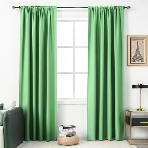 Vista 77 de DUALIFE Cortinas opacas de 45 pulgadas de largo, 2 paneles para ventanas pequeñas de dormitorio, aislamiento térmico, bolsillo para barra, cortinas