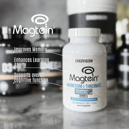 Vista 4 de Ekkovision Magtein L-treonato de magnesio, soporte de memoria y función cognitiva, suplemento de magnesio con minerales esenciales para hombres