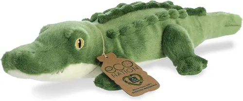 Vista 2 de Aurora® Animal de Peluche Caimán Eco Nation™ Fabricado Responsablemente - Ideal para Aventuras de Juego - Perfecto para Cumpleaños o Simplemente