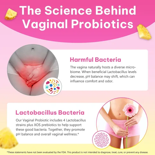 Vista 6 de Probióticos para mujeres – Gomitas de equilibrio femenino para mujeres – para apoyar el apoyo digestivo, vaginal e inmunológico 60P – Suplemento