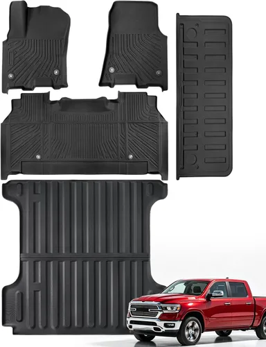 Vista 23 de Alfombrillas para suelo de Dodge Durango 2016-2025 2026 de 6 asientos, protector de carga para todo tipo de clima, TPE resistente, impermeable