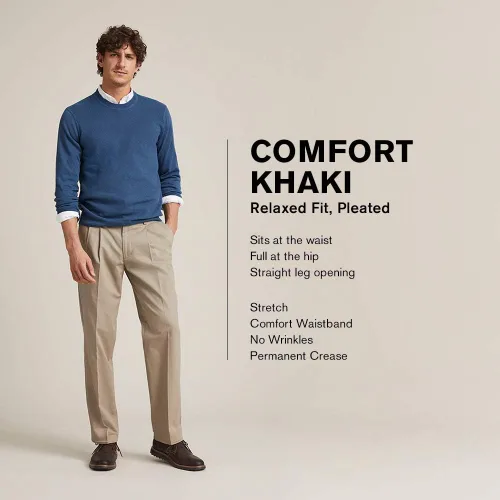 Vista 4 de Dockers, pantalón elastizado de calce relajado para hombre.
