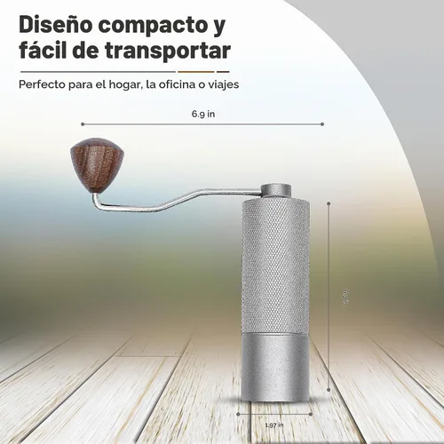 Vista 5 de Molinillo de café manual de acero inoxidable 5 en 1, molinillo de café expreso, molinillo de café manual, molinillo de café, molinillo de café