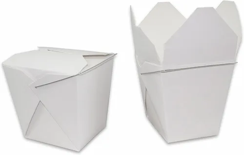 Vista 5 de MULMEHË Chinese Take Out - Cajas de comida de tamaño cuarto de galón, mango de alambre de metal, color blanco, 32 onzas, paquete de 40