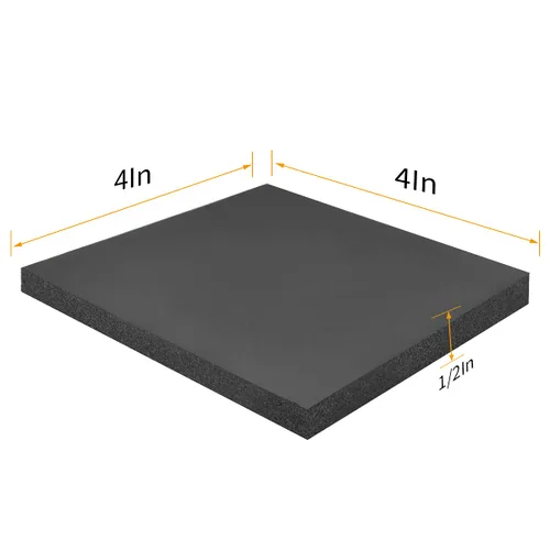 Vista 2 de DGSL 8 hojas de espuma autoadhesivas, 1/2 pulgada de grosor x 4 x 4 pulgadas, almohadilla de espuma de celda cerrada, láminas de goma de neopreno