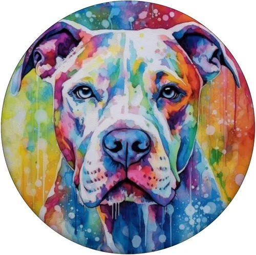 Vista 3 de Cute Dog Lover Alcohol Ink Art Dogo Argentino PopSockets Adhesive PopGrip
