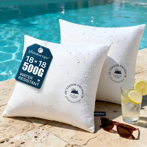 Vista 9 de Phantoscope Almohadas para exteriores de 18 x 18 pulgadas, paquete de 4 Blanco puro