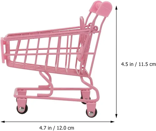 Vista 4 de Happyyami 2pcs Mini Carrito de compras de Metal Carrito de Supermercado Mini Carrito de Compras Carrito de Compras Carrito de Utilidad Carro