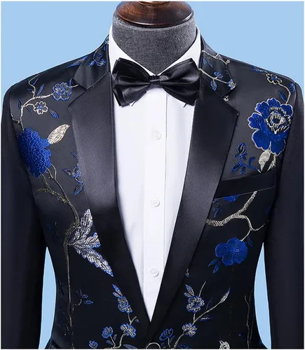 Vista 2 de Cloudstyle Trajes de hombre con un botón floral blazer de 2 piezas trajes de boda chaqueta y pantalones